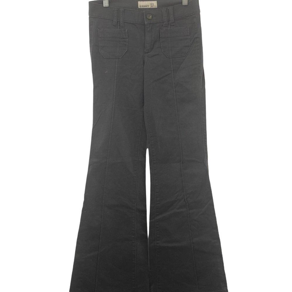 OLD NAVY BELL BOTTOM BLACK JEANS WOMENS SIZE 0